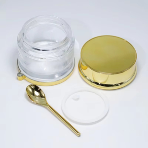 Envase de Vidrio Cosmético de Lujo de 30ml/50ml/80ml con Tapa de Plástico, Base Dorada y Cuchara - Personaliza Tu Logotipo - Product Image 2