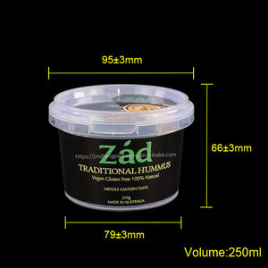 하이 퀄리티 맞춤형 PP 투명 플라스틱 컵 도매 투명 요구르트와 후 머스 컵 - Product Image 2