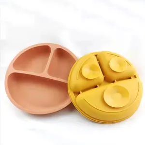New product No Spill Food Safe Toddler anti spill tableware silicone baby suction cup plate bowl