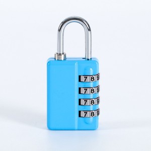 กุญแจล็อคแบบรหัส 4 หลัก ทำจากโลหะผสมสังกะสี ปรับตั้งรหัสได้ ความยาว 41 มม. สีฟ้า กุญแจแบบกลไก สำหรับล็อคเกอร์ กระเป๋าเดินทาง - Product Image 3