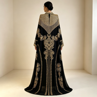 Robe de soirée maxi caftan élégante et tendance pour adultes, style bal de promo, ornée de perles, de luxe léger et haut de gamme, pour l'hiver