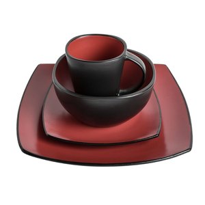 Set di Stoviglie in Ceramica Soho Lounge 16 Pezzi con Smalto Reattivo, Forma Quadrata Morbida - Product Image 6