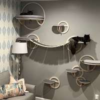 Vente en gros de haute qualité classique écologique en bois massif étagère murale griffoir pour chat hamac pour chat arbre à chat cadre d'escalade mural