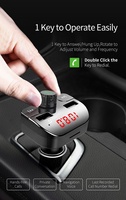 GXYKIT G15 Modulateur radio sans fil double USB à charge rapide pour voiture, émetteur FM Bluetooth 5.0, kit mains libres audio musical MP3 pour voiture