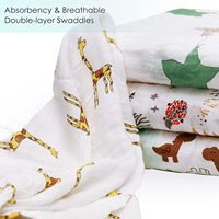 Double gaze de coton en bambou biologique à impression personnalisée en gros nouveau-né bébé mousseline emmailloter couverture enveloppes de réception pour les nouveau-nés
