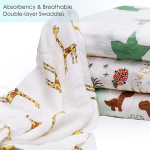 Wholesale Custom Print Organic Bamboo Cotton Double Gauze Newborn Baby Muslin Swaddle Receiving <strong>Blanket</strong> <strong>Wraps</strong> for Newborns - Product Image 5