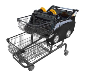 Carrello della spesa per bambini con cartoni animati in negozio per i membri carrello divertente e pratico per i piccoli acquirenti - Product Image 1