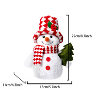 Muñeco de Nieve de Peluche con Luz Suave de 13 Pulgadas, Muñeco de Nieve Navideño de Peluche, Decoración Navideña para Mesa de Interior, Regalo