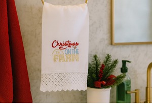 Toalla de mano navideña de lino para invitados, estilo rústico, absorbente, de lino y algodón, para decoración de cocina y baño - Product Image 2
