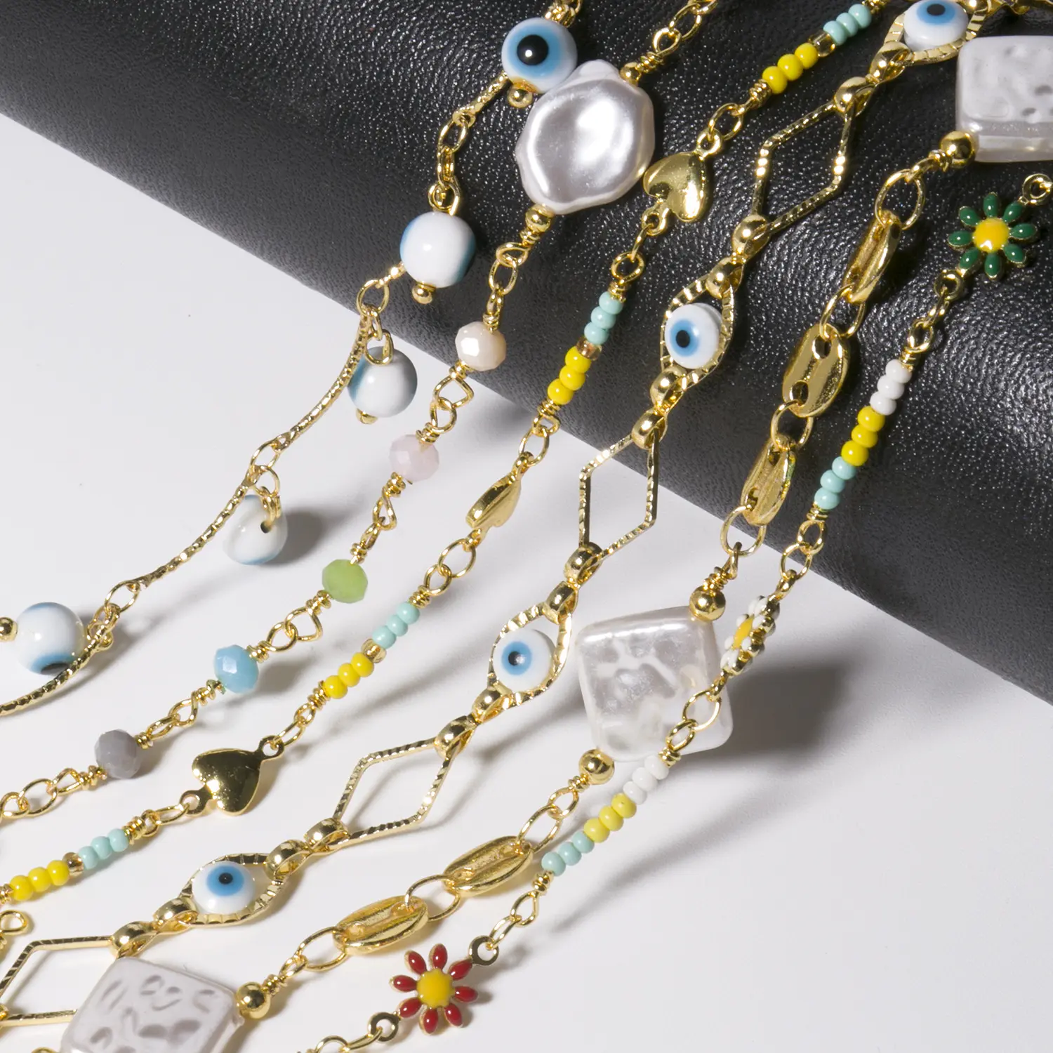 チェーンDIYジュエリー素材ルースチェーン天然真珠手作り色保持ステンレスチェーン
