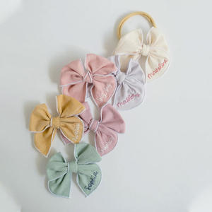 Lazos para el Cabello de Niñas en Colores Sólidos de Verano, Lazo Grande para Niña con Pinzas de Cocodrilo, Lazos Personalizados para Bebés - Product Image 1