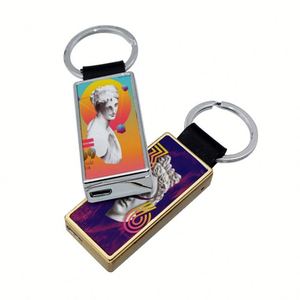 พวงกุญแจโลหะแบบ USB พร้อมโลโก้สั่งทำ ไฟแช็คแบบชาร์จได้สำหรับผู้ชาย - Product Image 1
