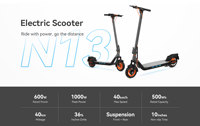 Scooter eléctrico para adultos 600W de potencia 24,9 millas de largo alcance, Velocidad máxima 24.9MPH Scooter eléctrico portátil para adultos