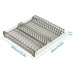 Estantes para Platos de Acero Inoxidable, Organizador de Gabinetes Extraíble, Juego de Escurridor para Encimera de Cocina, Estante de Almacenamiento de Especias, Diseño Moderno - Product Image 2