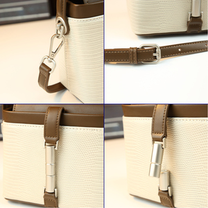 Sac à main rétro français bicolore au toucher doux avec fermoir unique, petit sac carré polyvalent - Product Image 6