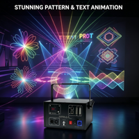 Projecteur laser de scène à animation RGB 30W pour contrôle par application, système de spectacle graphique ILDA DMX, mariage, club, concert, IP33