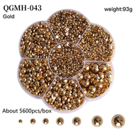7 grilles demi-rond perle Nail Art strass fond plat en forme de perceuse presse sur les ongles