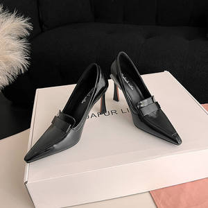 <span class=keywords><strong>Escarpins</strong></span> de <span class=keywords><strong>luxe</strong></span> personnalisés inspirés de Y, à talon conique de 9 cm, noirs, à bout pointu, élégants pour femme, chaussures de bureau à enfiler, autres empeignes, automne/printemps - Product Image 1