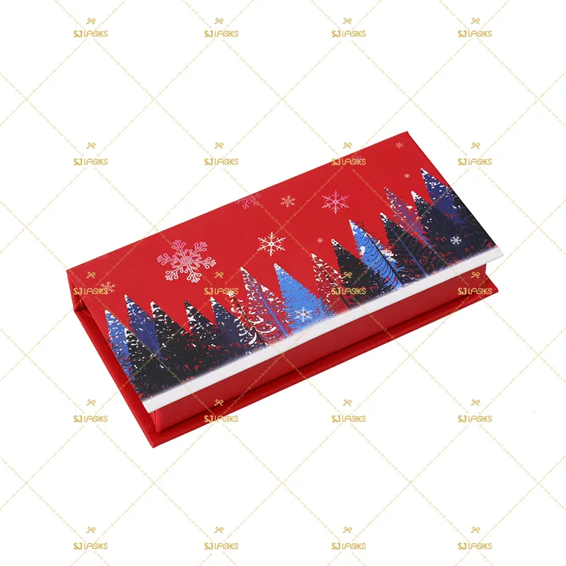 Private Label Christmas Festival Eyelashes Packaging Paper Box Magnetic Box Snowman Christmas Tree Santa