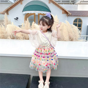 Vêtements décontractés pour bébés, vêtements formels pour enfants, robe en dentelle arc-en-ciel pour filles avec un design adorable, vente en gros - Product Image 3