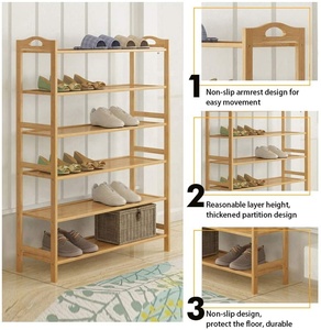 <span class=keywords><strong>Dimensioni</strong></span> durevoli e robuste scarpe Rack 3 livelli fai da te scarpe di bambù autoportanti Organizer per ripiani per ingresso camera da letto domestica - Product Image 2