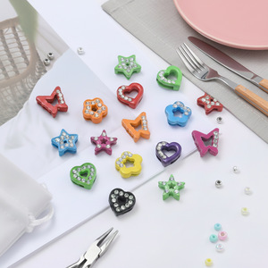 Heart Star Rhinestone Alloy Beads For DIY Jewelry Keychain Phone Chain Bracelet <b>Accessories</b> - Product Image 2
