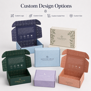 Own Factory Premium Custom Full Surface Printed Texture Aircraft <b>Box</b> Custom Logo Light Blue Navy Contrast Corrugated <b>Mailing</b> <b>Box</b> - Product Image 3