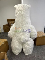 Costume de mascotte d'ours polaire gonflable en peluche dansant en fourrure, costume adulte de personnage de dessin animé pour la fête, vente en gros