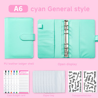 Protège-cahier A6 en cuir de qualité supérieure à spirale avec design personnalisable, pages mobiles (80 feuilles) pour budget et cartes