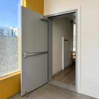 Porte coupe-feu en acier résistante au feu pendant 3 heures, conforme à la norme américaine, porte d'entrée moderne pour hôtels et entrepôts