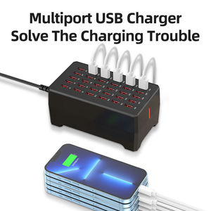 Caricatore USB da Tavolo a 30 Porte, Adattatore di Ricarica Rapida 150W con Uscita 5V/2.4A per <span class=keywords><strong>iPhone</strong></span> 5s 6 6s <span class=keywords><strong>7</strong></span> <span class=keywords><strong>Plus</strong></span> e iPad - Product Image 4