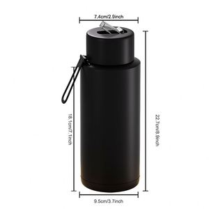 Oferta Especial: Botella de Agua Reutilizable de Acero Inoxidable de Doble Pared con Aislamiento al Vacío, Libre de BPA, 34 oz (1000 ml), con Pajita - Product Image 2