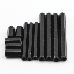 10 unidades/bolsa Espaciadores hexagonales de plástico de nailon negros con rosca hembra M2 M2.5 M3 M4 para tornillos de montaje - Product Image 5
