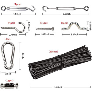 Nylon tráng 304 dây thép không gỉ Dây dây Ánh Sáng hệ thống treo hướng dẫn dây với turnbuckles móc chuỗi ánh sáng treo Kit - Product Image 3