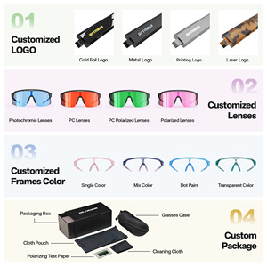 Bán buôn UV400 đi xe đạp cao cấp kính kính kính thời trang photochromic đường xe đạp bóng chày thể thao Kính mát với thay đổi ống kính - Product Image 6