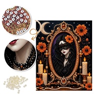 Kit de Peinture Perlée DIY pour Décoration Murale, Décoration d'Halloween, Costumes de Sorcières, Femme, Livraison Directe d'Usine Disponible