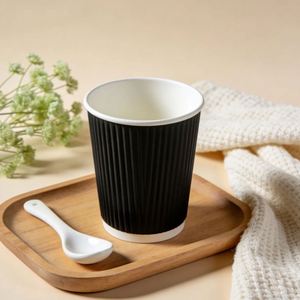 Gobelets à café jetables en carton ondulé arabe, épais et durables, avec couvercles en PP, robustes et isolants thermiquement - Product Image 4