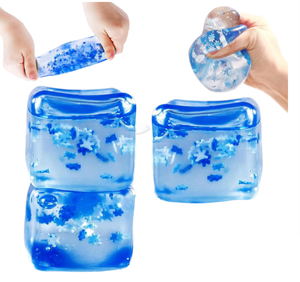 Balles <span class=keywords><strong>anti</strong></span>-<span class=keywords><strong>stress</strong></span> en forme de glaçons avec des flocons de neige, silencieuses, de forme carrée, jouet sensoriel <span class=keywords><strong>anti</strong></span>-anxiété, à remontage lent - Product Image 1