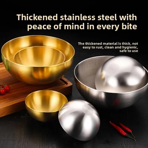 Best-Seller Eco-Friendly Aço Inoxidável Coreano Mixing <span class=keywords><strong>Bowl</strong></span> uma Saladeira Golden <span class=keywords><strong>Fruit</strong></span> para Restaurante Partes - Product Image 6