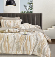 Ensemble de draps de lit en coton Queen King Size en gros imprimé 300TC Housse de couette Literie Plante/Fleur Personnalisé