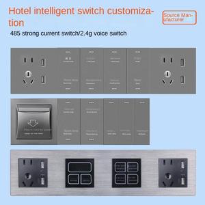 Hotel Room Power Saving Custom OEM 10A 2-Gang PC Panel Smart <b>Touch</b> Wall <b>Switch</b> IP27 - Product Image 3