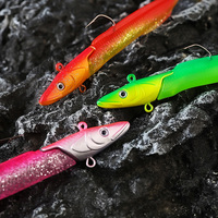 Leurre souple pré-monté Raylor style moderne, 120 mm, 23 g, queue de pagaie lestée, dichroïque, tête plombée longue, en PVC