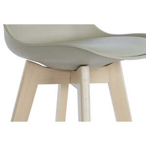 Taburete de Madera de Haya PU, 48.5x55x109cm, Beige - Product Image 2