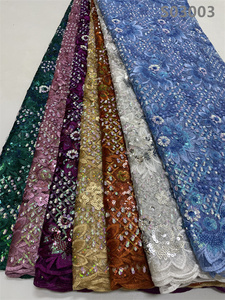 Tela africana de encaje guipur, bordado de <span class=keywords><strong>lentejuelas</strong></span> - Product Image 4