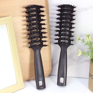 Peigne à cheveux Zhuoke en plastique PP à neuf rangées de crins de porc noirs pour cheveux raides et bouclés pour hommes, usage domestique, coiffure - Product Image 1
