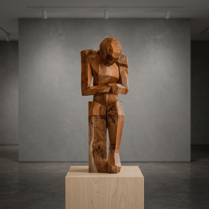 Escultura de Figura Humana Abstracta Moderna Hecha a Mano en Madera Pulida, Estatua Artística Decorativa, Regalo para el Día de la Tierra, Adorno de Mesa - Product Image 2