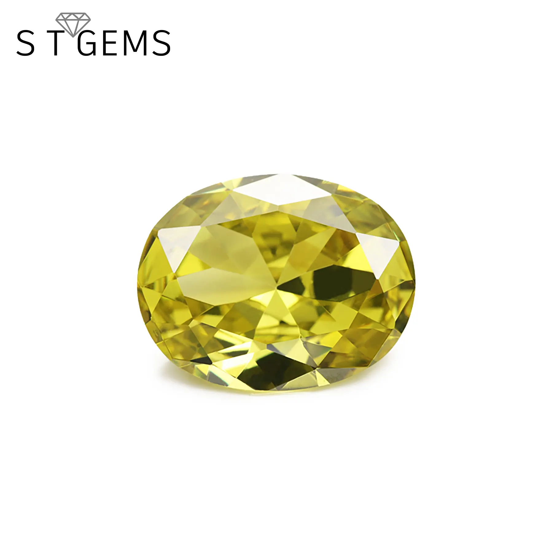 100 Stuks Klaar Om Losse Licht Gele Kleur Zirconia Stenen Ovale Vorm Cz Diamant Stenen Voor Sieraden