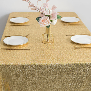 Prezzo di fabbrica 60x60cm Sparkly Shining ricama runner da tavolo copertura da tavolo con paillettes dorate per decorazioni in stoffa per matrimoni - Product Image 2