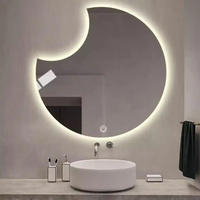Miroir de salle de bain intelligent personnalisé avec éclairage LED, commande tactile, décoration murale, miroir de maquillage pour salle de bain