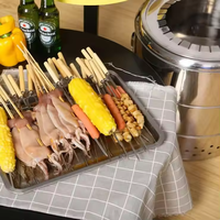 Grand gril à charbon de bois sans fumée vertical en acier inoxydable Offre Spéciale poêle à brochettes de cour intérieure en libre-service pour boulangerie